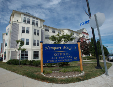Newport Heights Office Sign Board in blue color