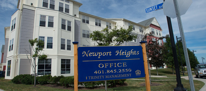 Newport Heights Office Sign Board in blue color