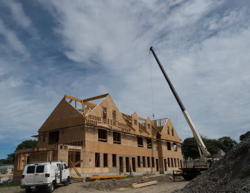 A beautiful house under construction